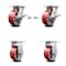 Service Caster 5 Inch Red Poly on Cast Iron Caster Brakes/Swivel Locks and 2 Rigid SCC, 2PK SCC-35S520-PUB-RS-SLB-BSL-2-R-2 - alternate 1